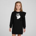 Girls Black Choupette Dress, 1, hi-res