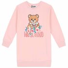 Girls Pink Teddy Logo Dress, 1, hi-res