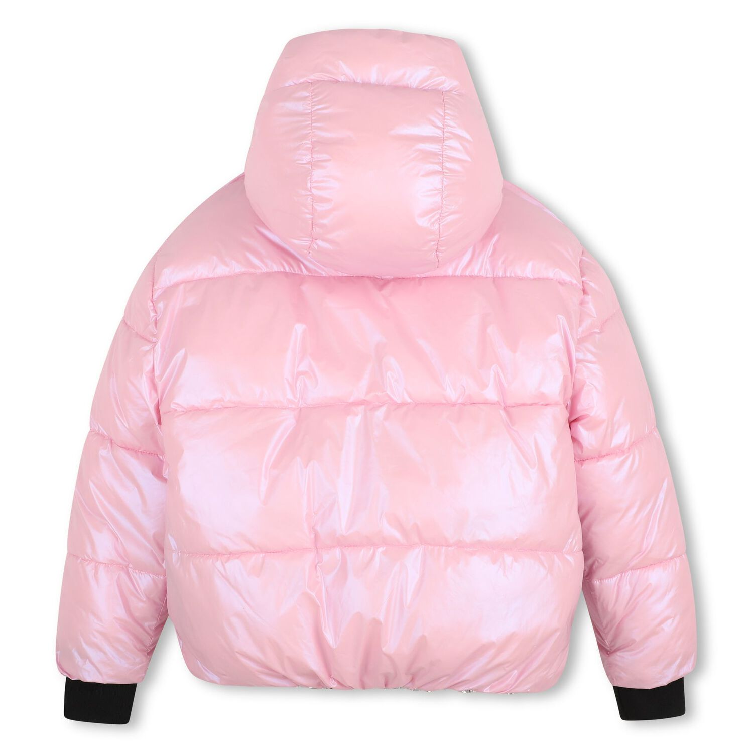 Girls Silver & Pink Reversible Puffer Jacket, 1, hi-res