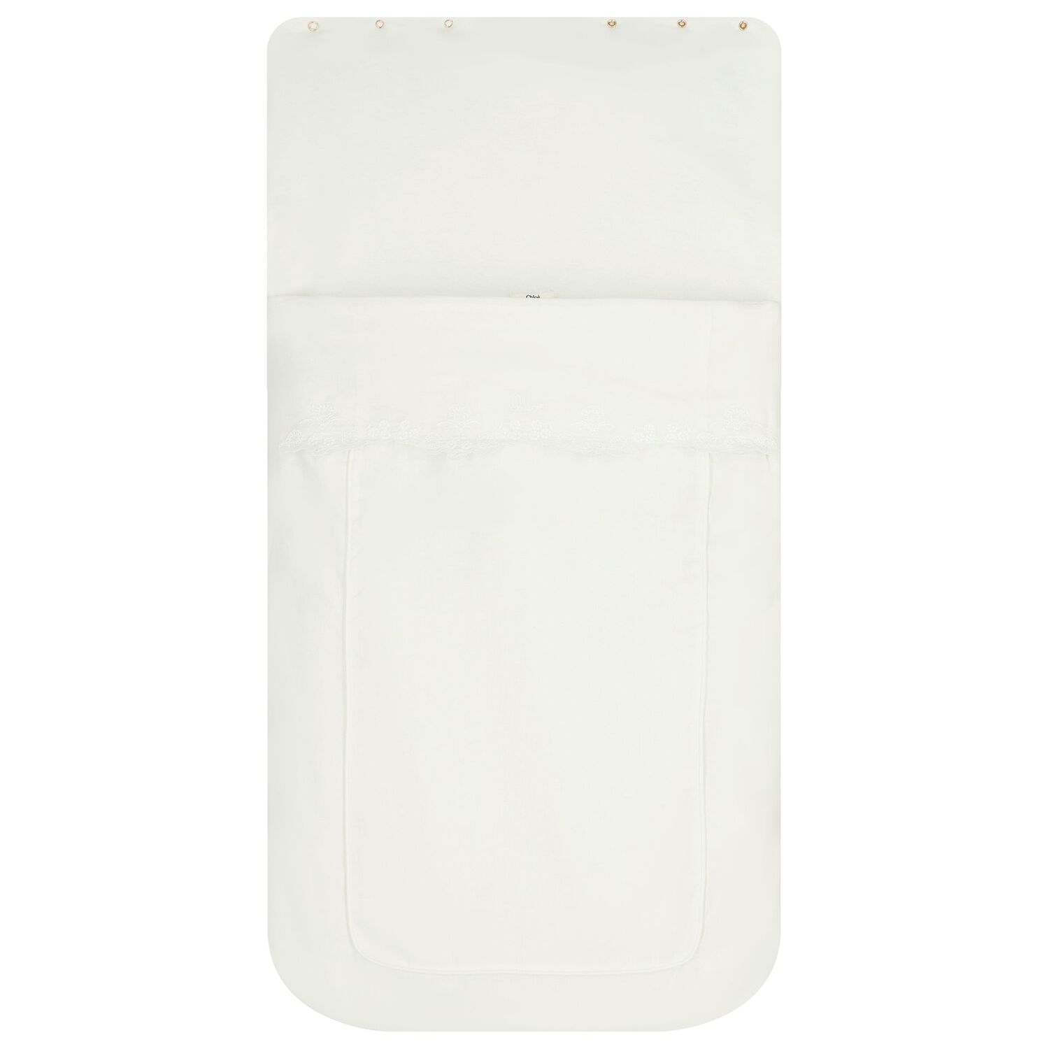 عش أطفال بالشعار باللون الابيض للبنات, 1, hi-res