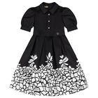 فستان ميكادو أسود مزهر للبنات, 1, hi-res