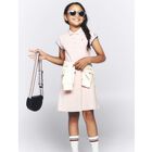 فستان بنات بولو بالشعار باللون الوردي, 2, hi-res