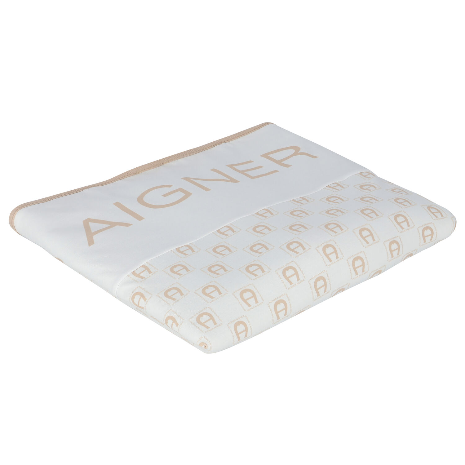 White & Beige Logo Baby Blanket, 1, hi-res image number null