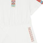 Girls White Logo Zig Zag Dress, 1, hi-res