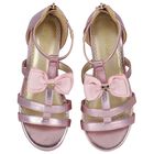 Girls Pink Diamante Bow Sandals, 2, hi-res