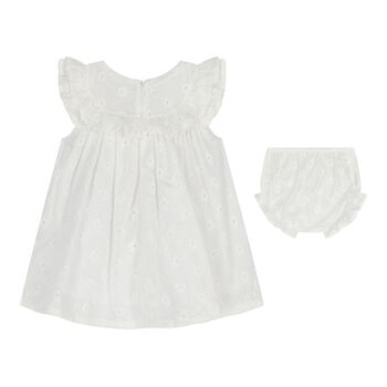 Baby Girls White Broderie Anglaise Dress Set