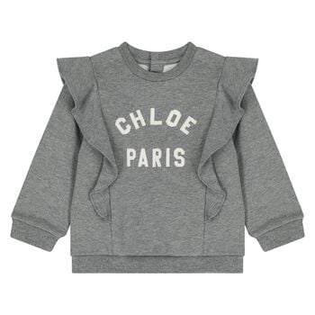 Younger Girls Grey Logo Ruffle Sweatshirt