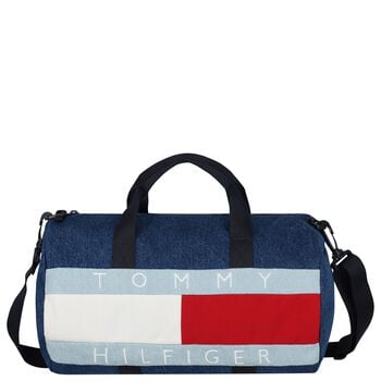 Boys Blue Denim Logo Sports Bag ( 28cm )