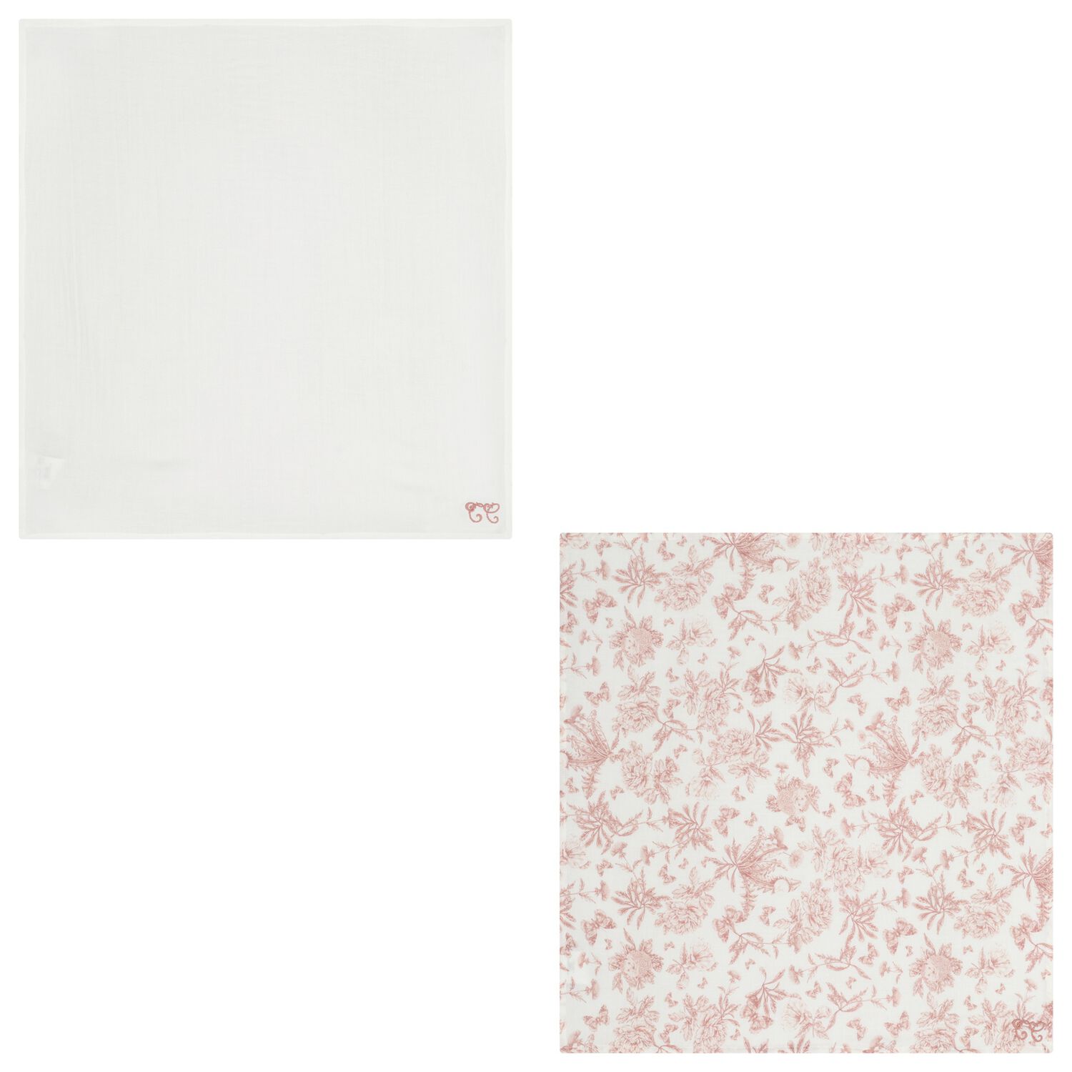  Baby Girls Pink & White Toile De Jouy Muslin Swaddles ( 2-Pack ), 3, hi-res