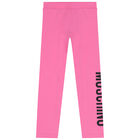 Girls Pink Logo Leggings, 3, hi-res