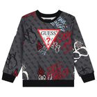 سويت شيرت بالشعار باللون الرمادي للأولاد, 1, hi-res