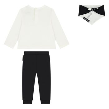 Younger Boys White & Black Trousers Set