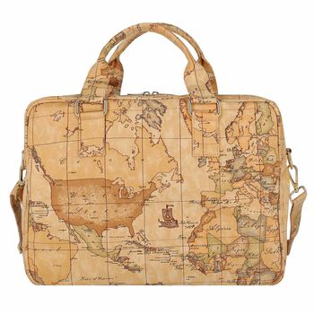 Beige Geo Map Baby Changing Bag
