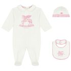 Baby Girls White & Pink Paisley Babygrow Gift Set, 2, hi-res