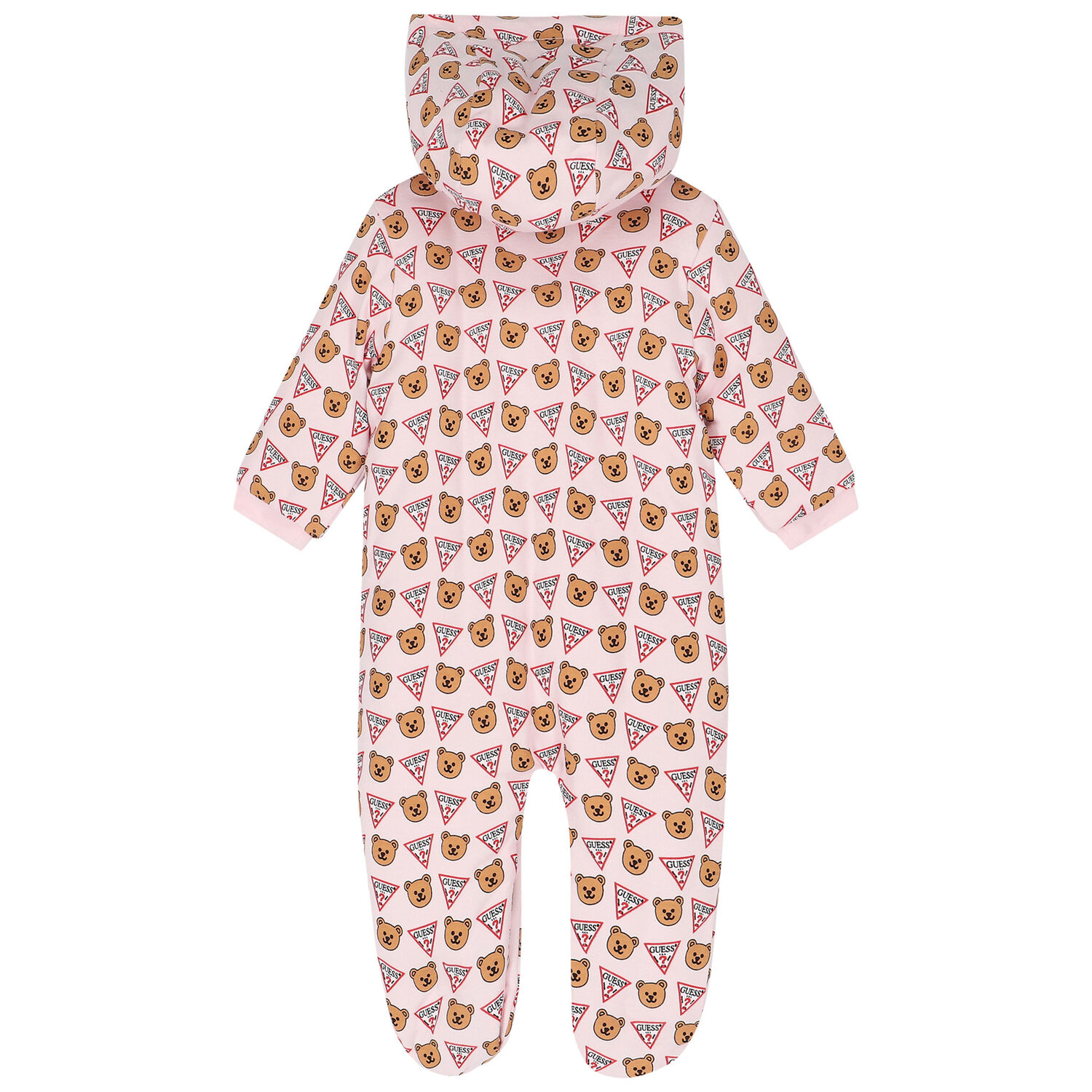 Baby Girls Pink Bear Logo Padded Babygrow, 1, hi-res image number null