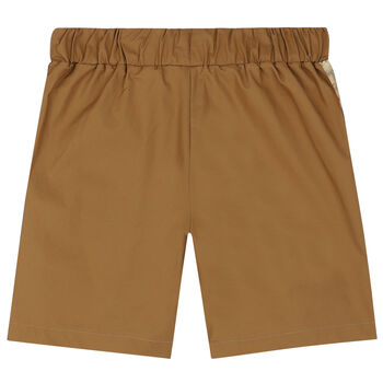 Boys Beige Geo Map Shorts