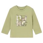 Younger Boys Green Dinosaur Long Sleeve Top, 1, hi-res