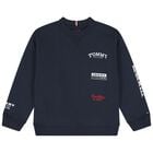 Boys Navy Blue Logo Sweatshirt, 1, hi-res