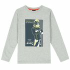 Boys Grey Printed Long Sleeve Top, 1, hi-res