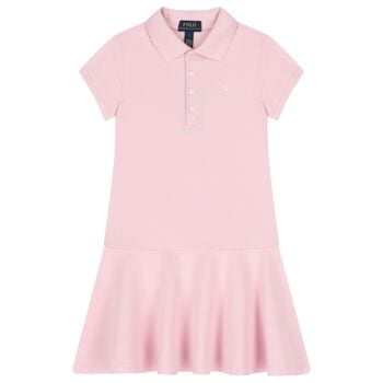 Girls Pink Logo Polo Dress