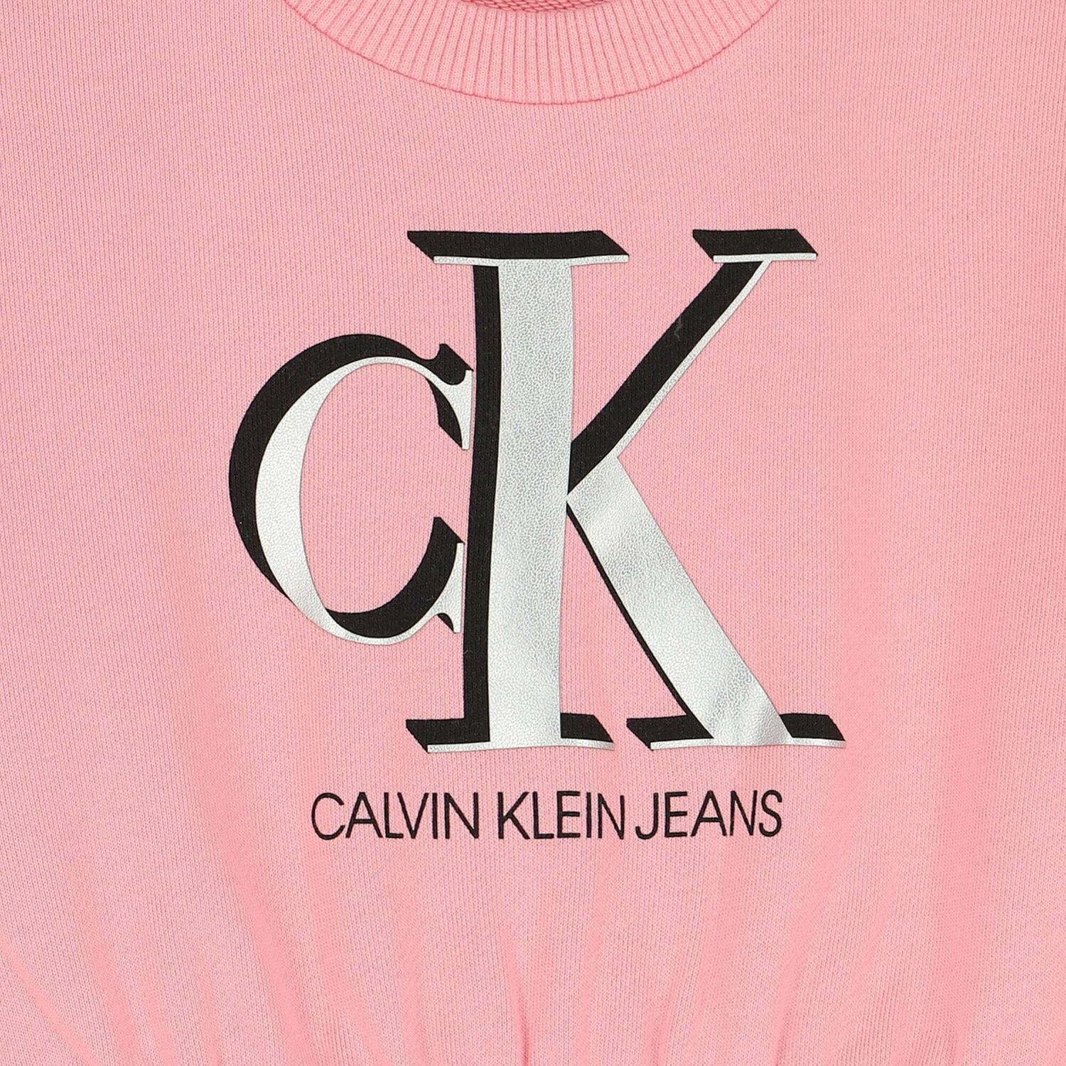 Girls Pink Logo Sweatshirt Dress, 1, hi-res image number null