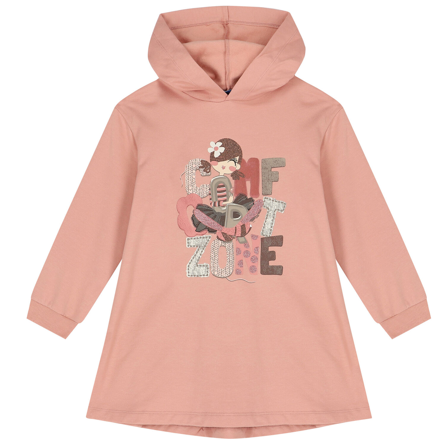 فستان بنات هودى باللون الوردى, 2, hi-res image number null