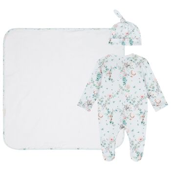 Baby Girls Mint Floral Babygrow Set