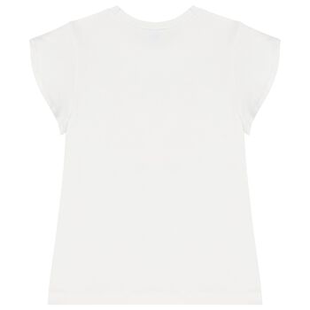 Girls White Embellished T-Shirt