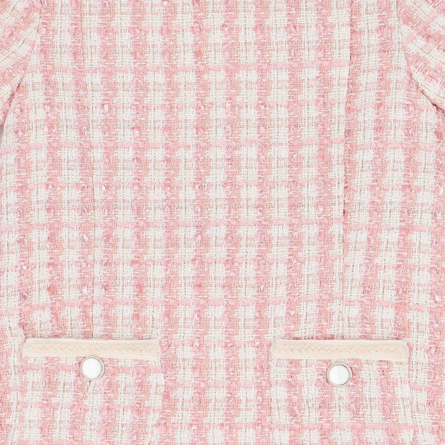 Girls Pink & Ivory Tweed Dress, 1, hi-res