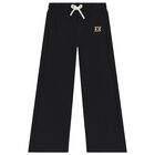 Girls Black Logo Trousers, 1, hi-res