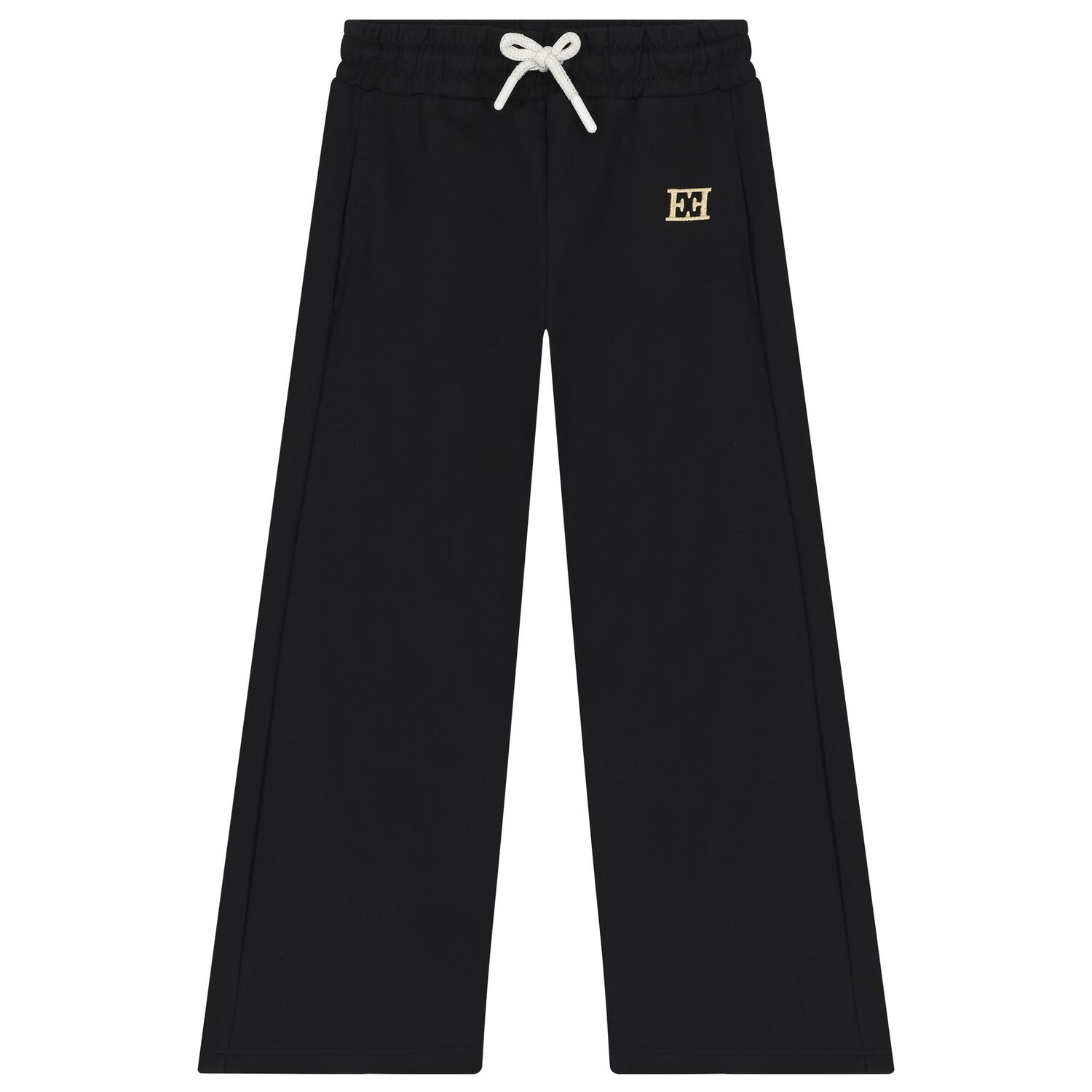 Girls Black Logo Trousers, 1, hi-res