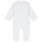 Baby Girls White Hearts Babygrow, 2, hi-res