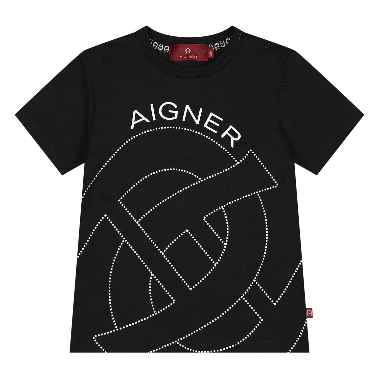 Younger Boys Black Logo T-Shirt, 2, hi-res