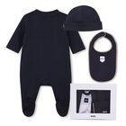 Baby Boys Naby Blue Logo Babygrow Gift Set, 3, hi-res