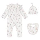 Baby Girls White & Pink Carousel Babygrow Set, 1, hi-res