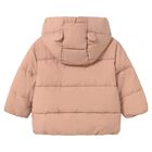 Younger Girls Pink Teddy Bear Puffer Jacket, 1, hi-res