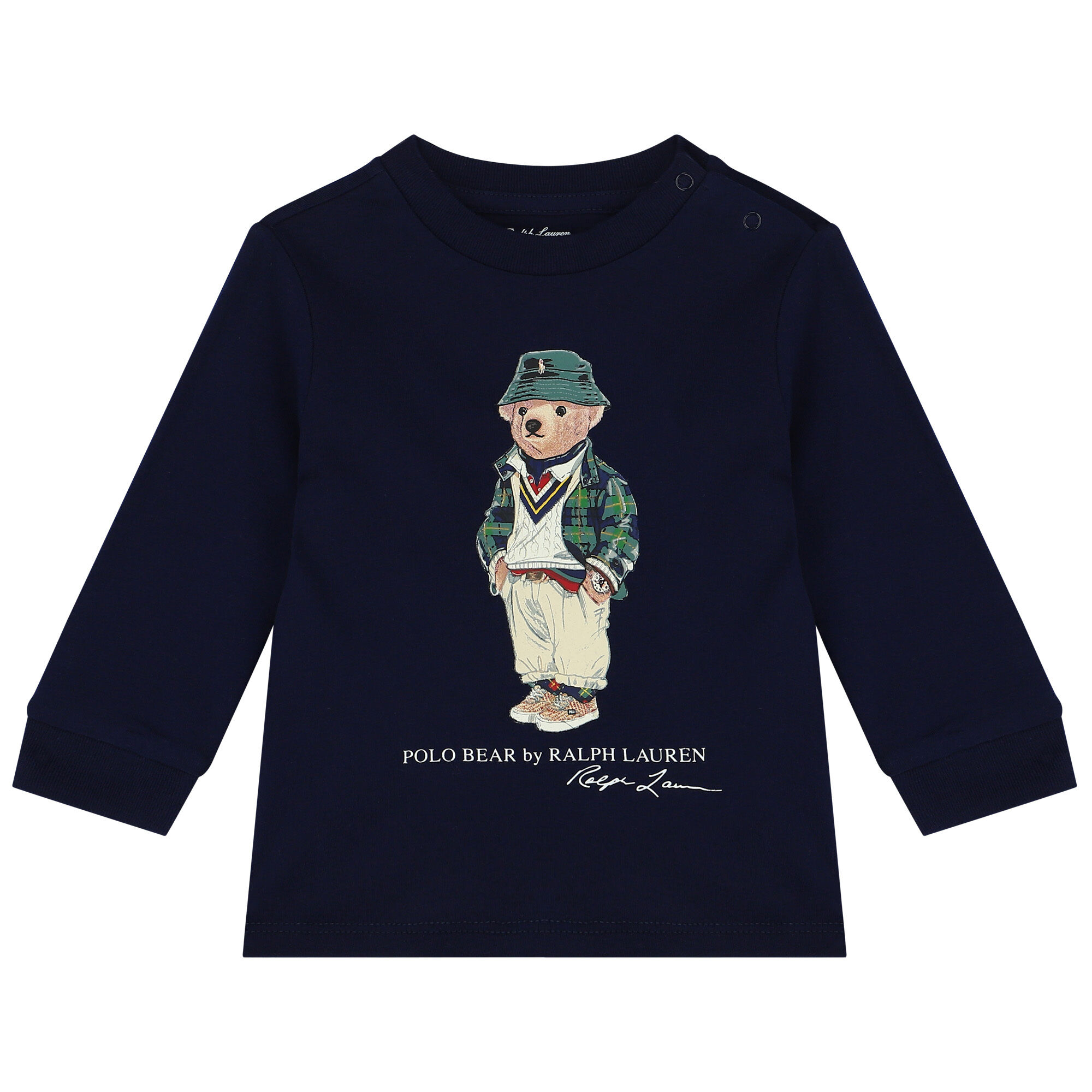 Ralph Lauren Baby Boys Navy Blue Polo Bear Long Sleeve Top Junior Couture UAE