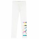 Girls White Logo Leggings, 1, hi-res