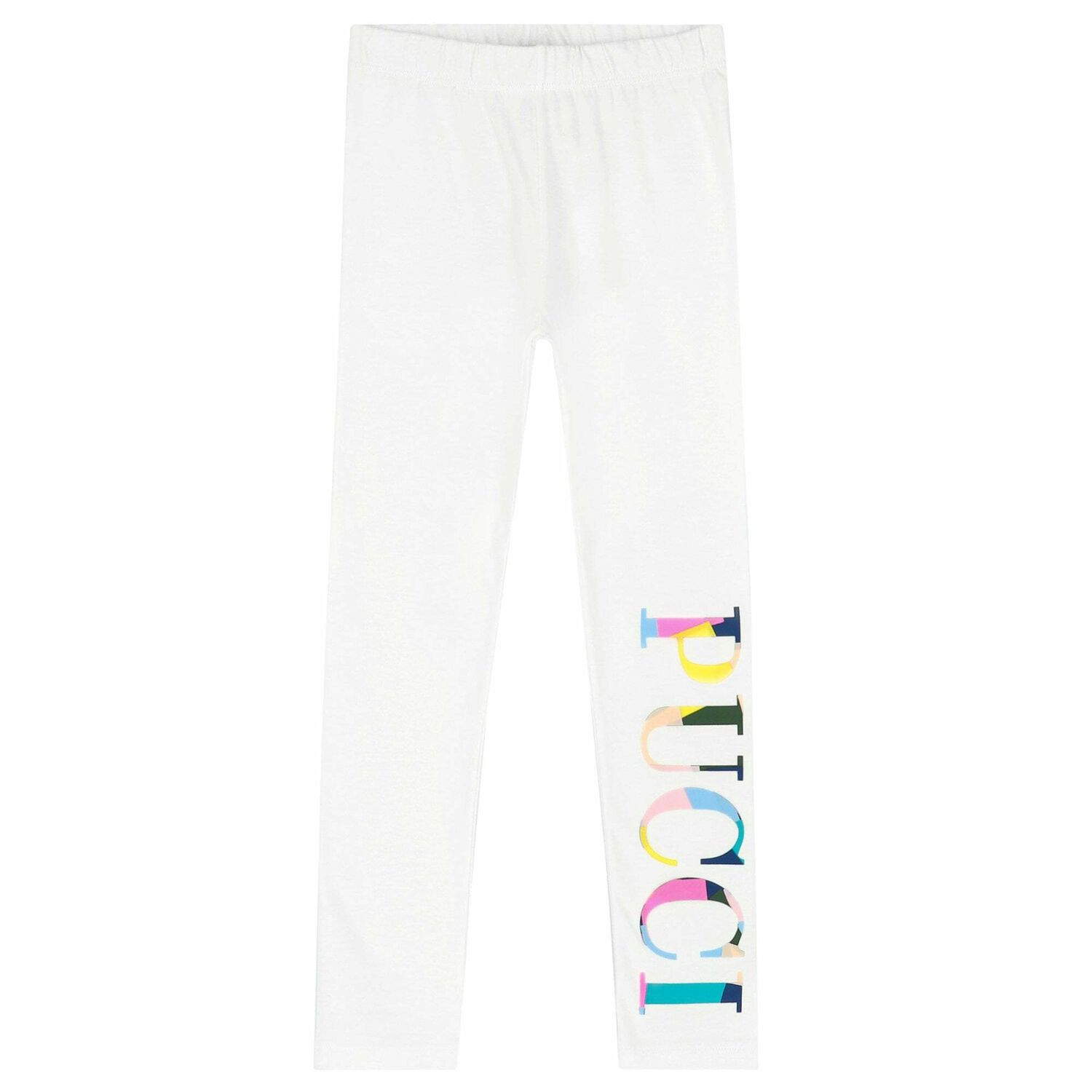 Girls White Logo Leggings, 1, hi-res