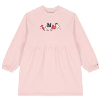 Girls Pink Logo Sweatshirt Dress