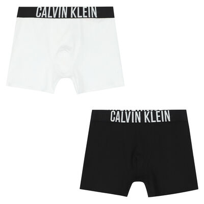 Boys White & Black Boxer Shorts ( 2-Pack )