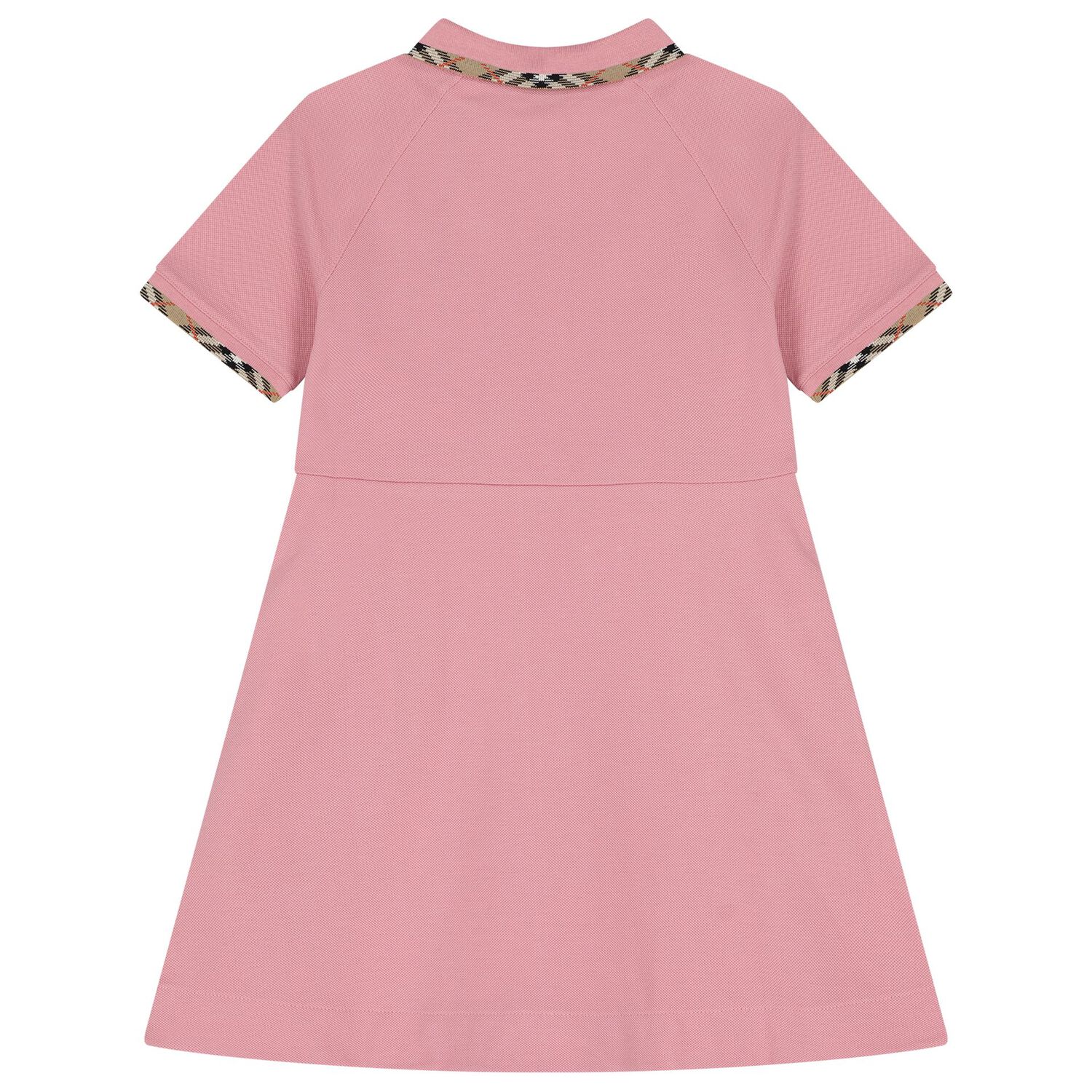 Girls Pink Logo Check Dress, 1, hi-res