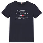 Boys Navy Logo T-Shirt, 4, hi-res