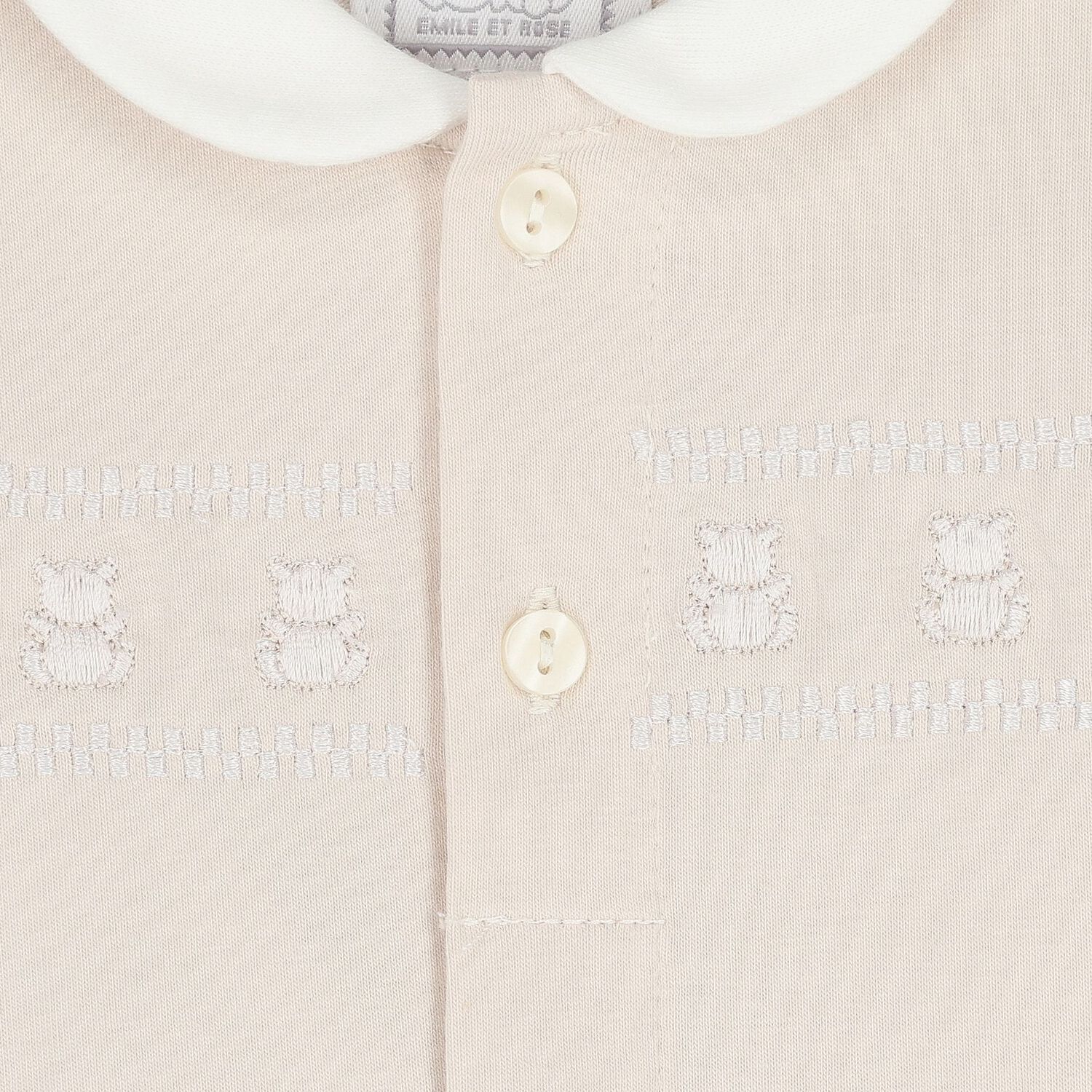 ملابس أطفال مطرزة على شكل دب تيدي باللون البيج, 1, hi-res