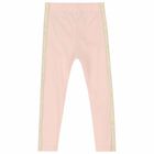 Younger Girls Pink Logo Leggings, 1, hi-res
