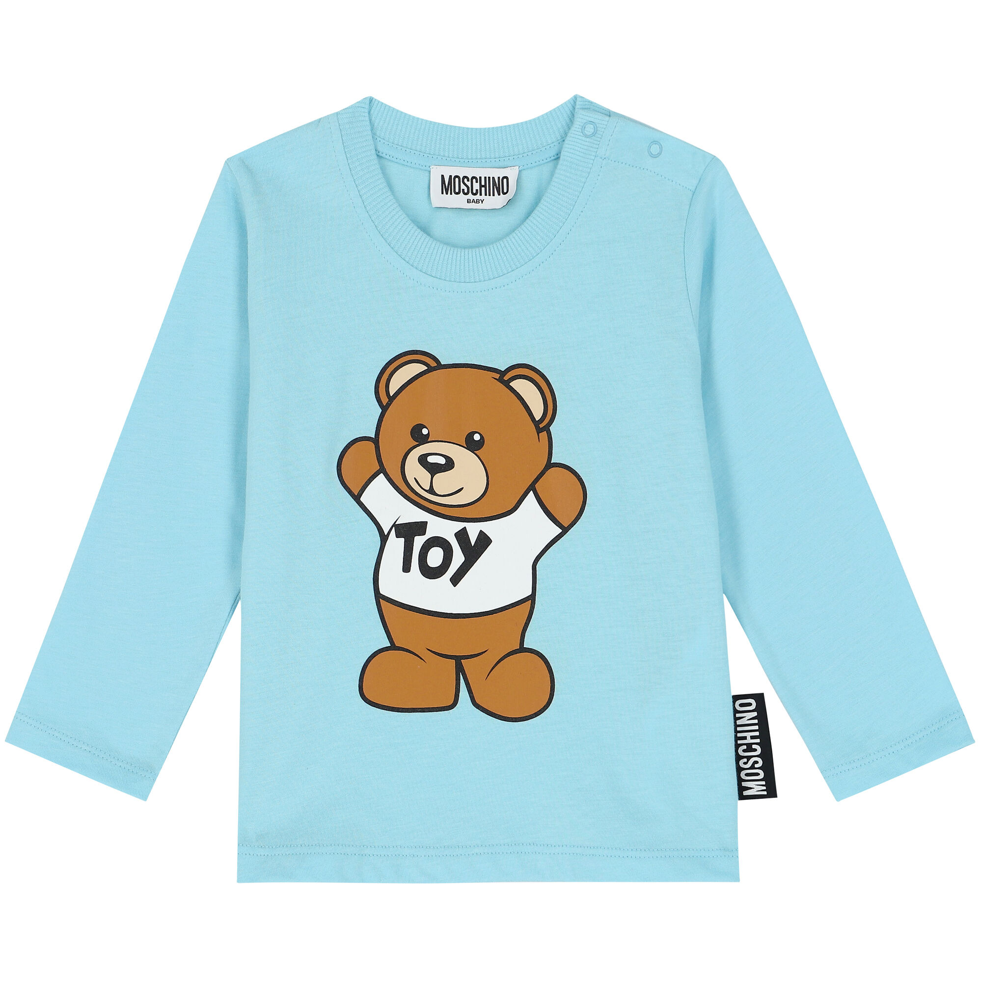 Moschino Blue Teddy Logo Long Sleeve Top Junior Couture UAE