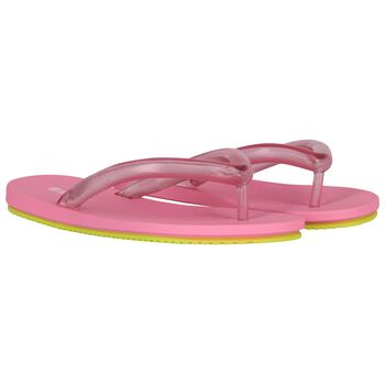 Girls Pink Logo Flip Flops