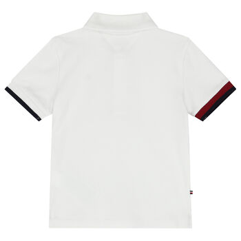 Baby Boys White Logo Polo Shirt