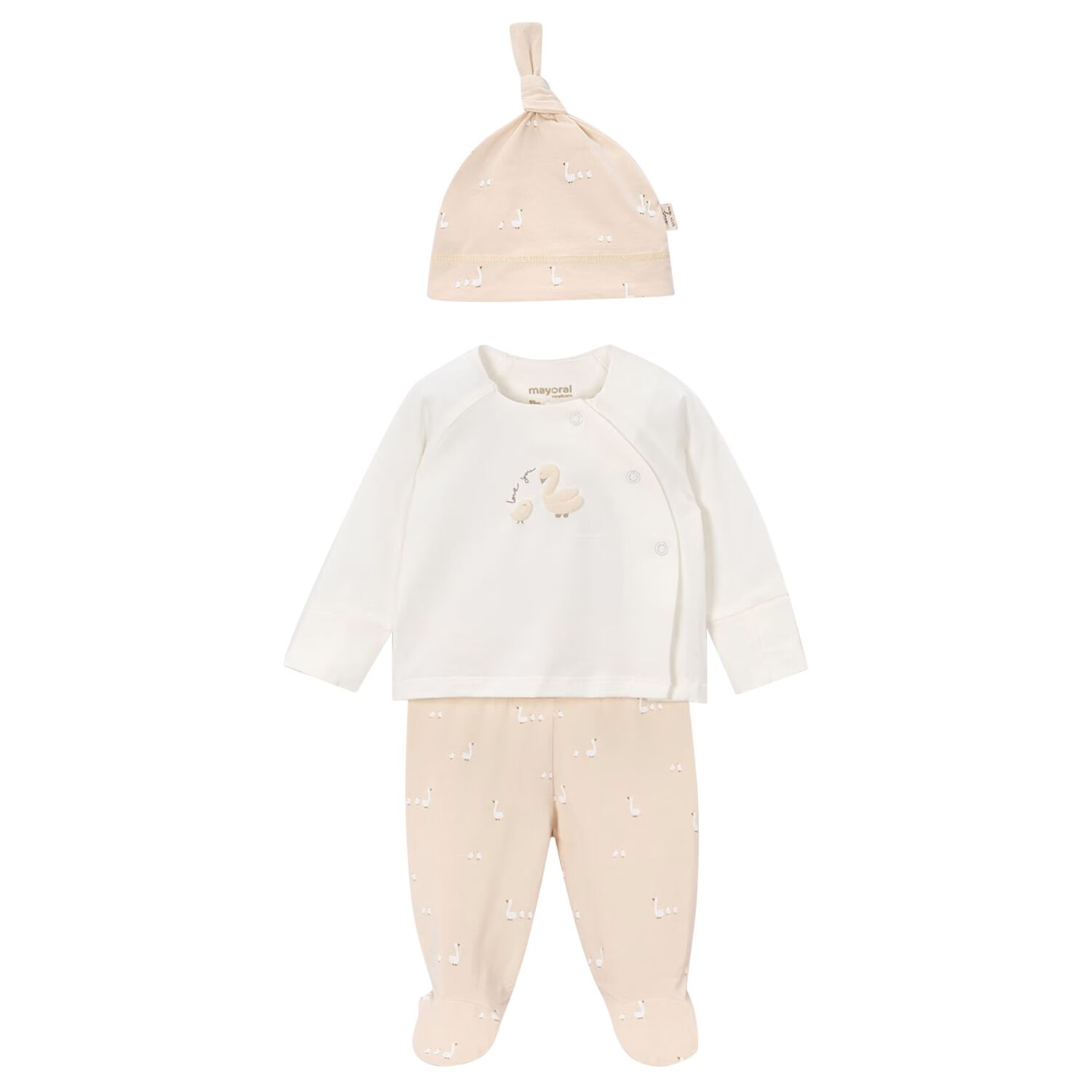 White & Beige 2 Piece Babygrow Set, 3, hi-res