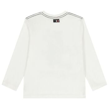 بلوزة دب باللون عاجي بأكمام طويلة للأولاد